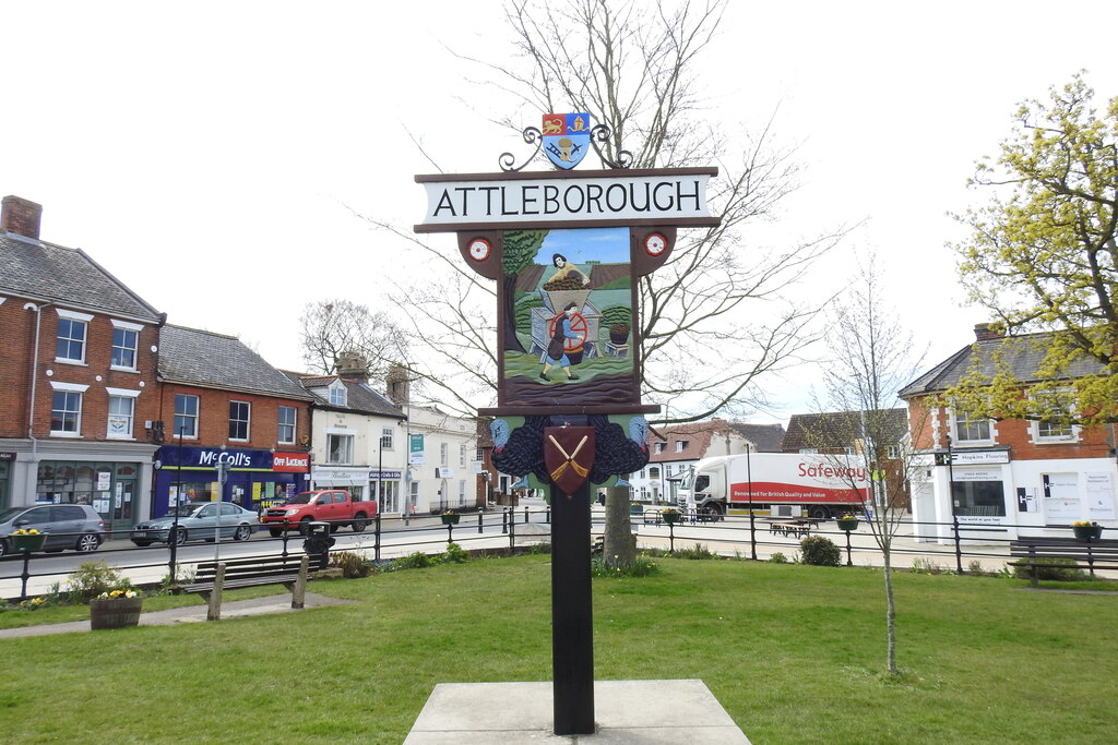 Attleborough market place and town centre, Norfolk