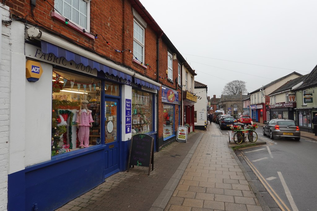 Attleborough town centre street scene, mid-Norfolk