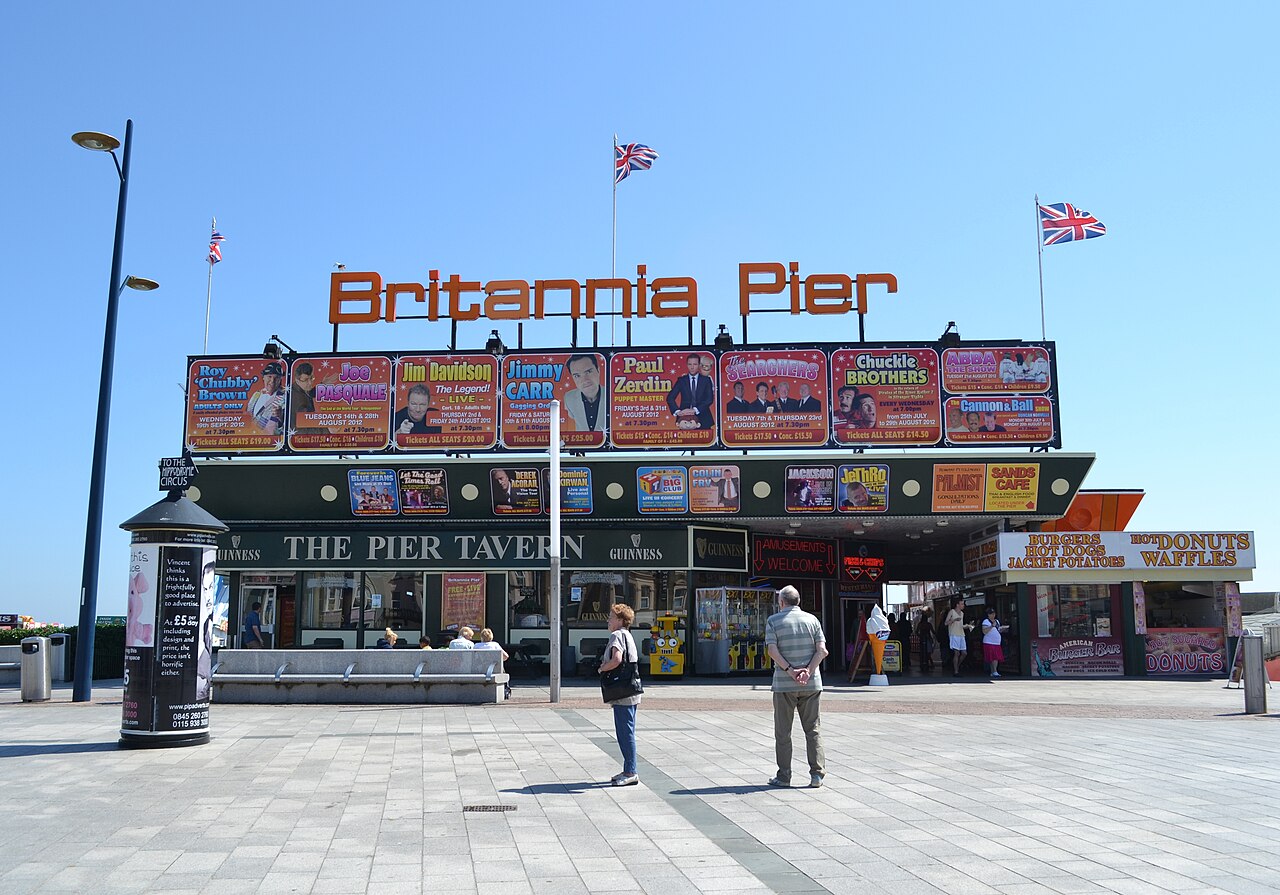Front of Britannia Pier stretching into the North Sea at Great Yarmouth, Norfolk