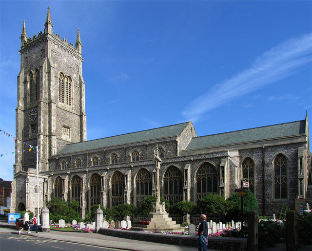 Church of Saints Peter and Paul tower in Cromer — the tallest parish church tower in Norfolk