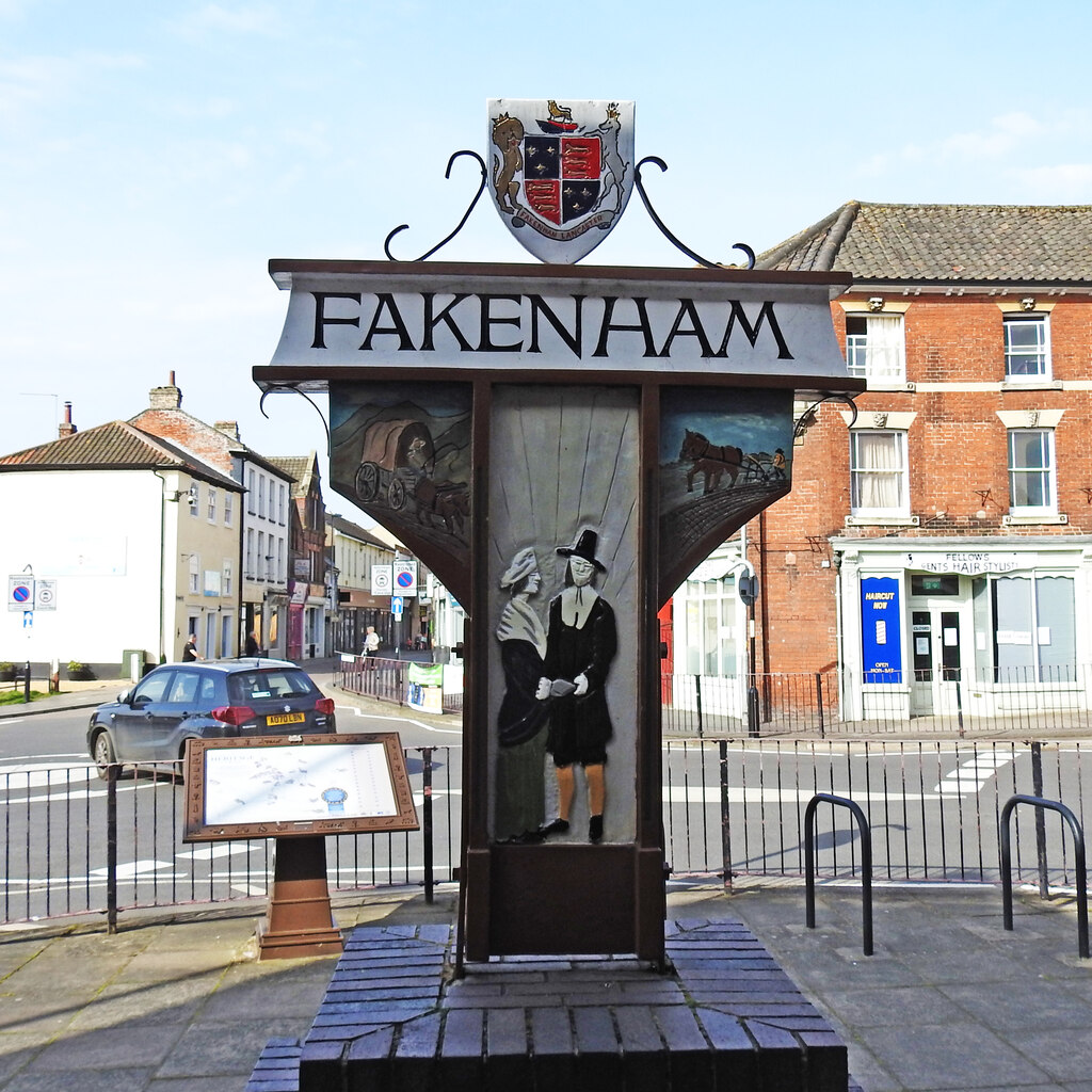 Fakenham town centre street scene, north Norfolk