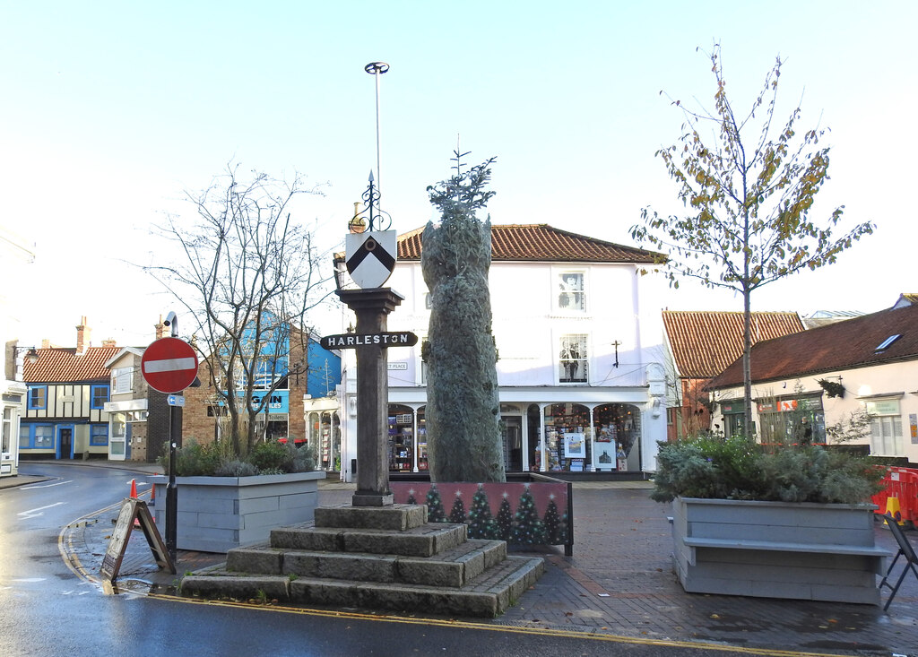 Harleston market place in the town centre on the Norfolk-Suffolk border