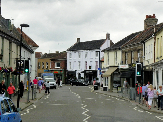 Shoppers on Holt high street, north Norfolk