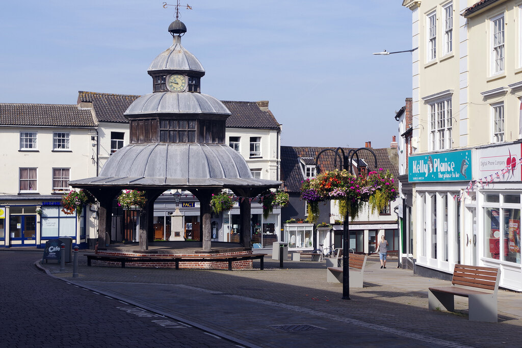 The medieval Market Cross in North Walsham town centre, Norfolk